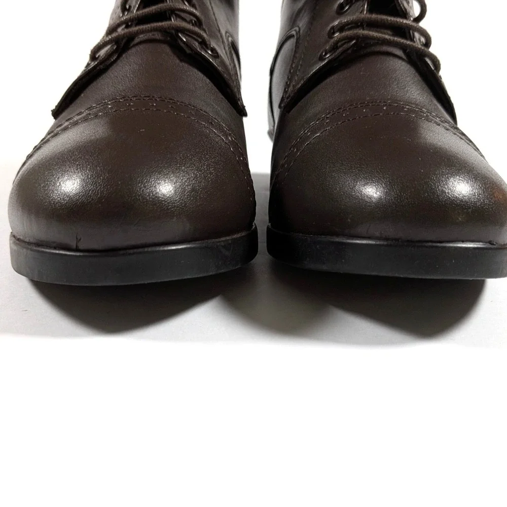 Saxon Syntovia Paddock Boots Lace Up Cap Toe Equestrian Dark Academia Sz 6